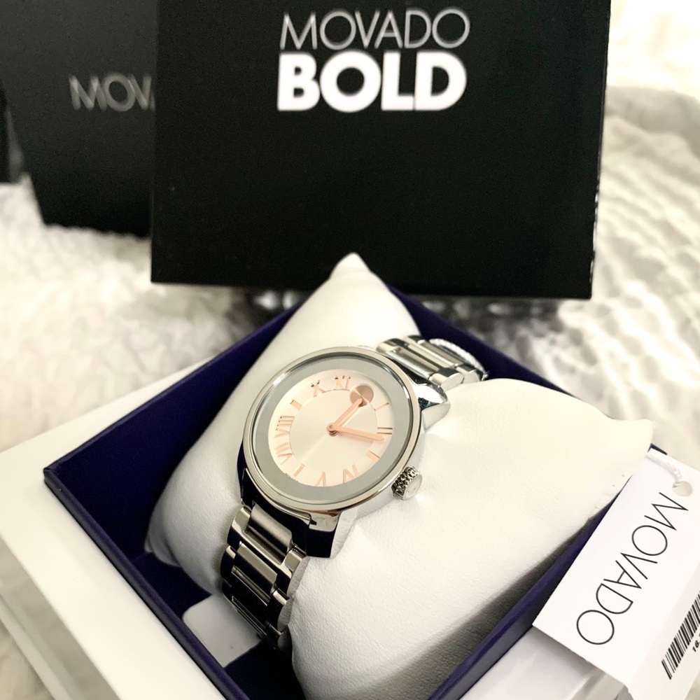NWT authentic MOVADO Bold silver watch - Picture 5 of 6